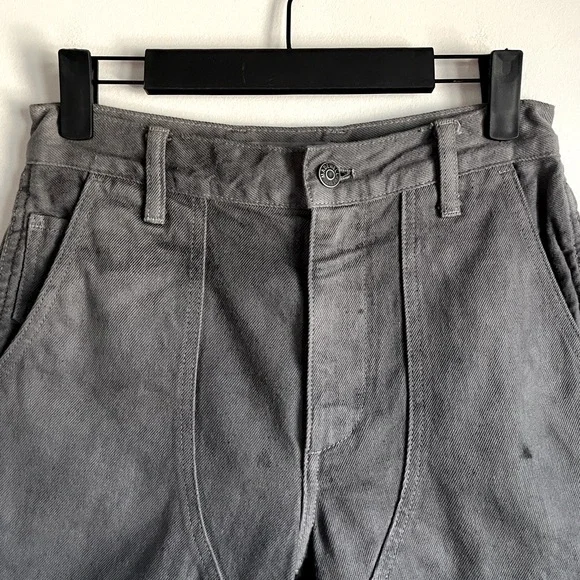 Madewell x MN Dye Studio Workwear Utility Shorts in Dark Gray Denim Size 24 XXS - Picture 4 of 14